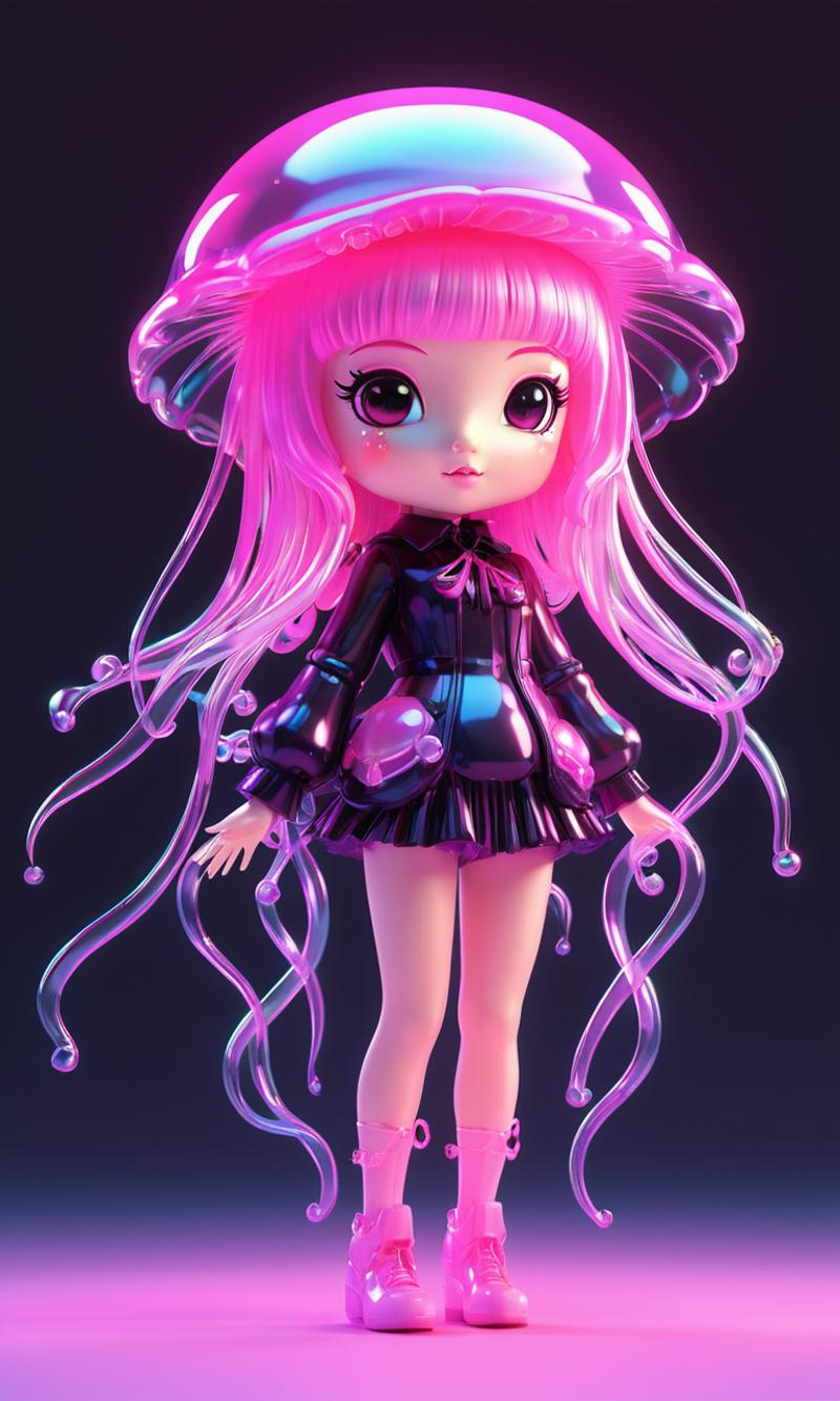 00914-1515617679-holographic,3D toy jellyfish girl,jellyfish,chibi,translucent,kawaii,Bauhaus,pink amd black,chinese style,awesome lighting,3D,di.png